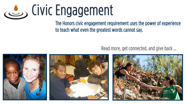Image collage of students doing volunteer work