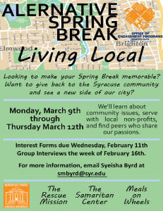 spring break flyer, text included in post
