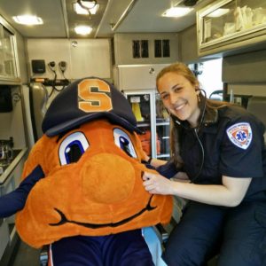 Ilana Siegal in ambulance with Otto