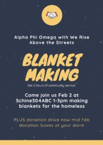 Blanket making event poster, all text from poster appears in post