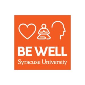 bewell logo: orange background with 3 icons (hearth, meditating person, outline of human head) with words "Be Well" beneath