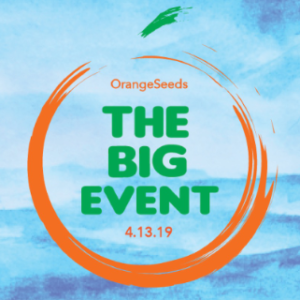 big event logo--orange circle surrounds green words which read The Big Event