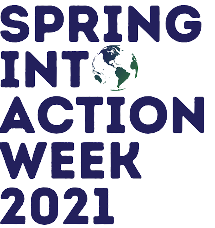 Spring into Action Week 2021 spelled out in letters