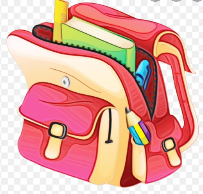 cartoon backpack full of school supplies