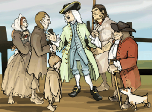 18th Century graphic of lord and commoners