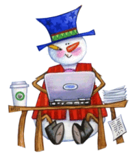 Image of a Snowman on a computer