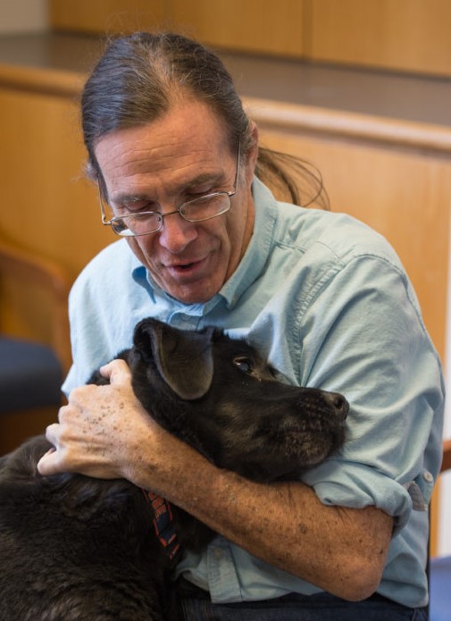 Bill Peace with his dog Kate