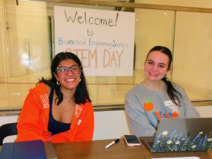 Somya Chakraborty (left) and Charity Hosler at the Annual STEM Day