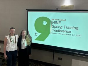 student at research conference