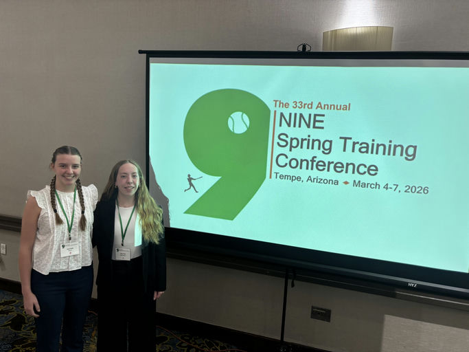 student at research conference