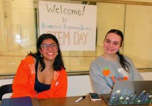 Somya Chakraborty (left) and Charity Hosler at the Annual STEM Day