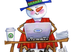 Image of a Snowman on a computer